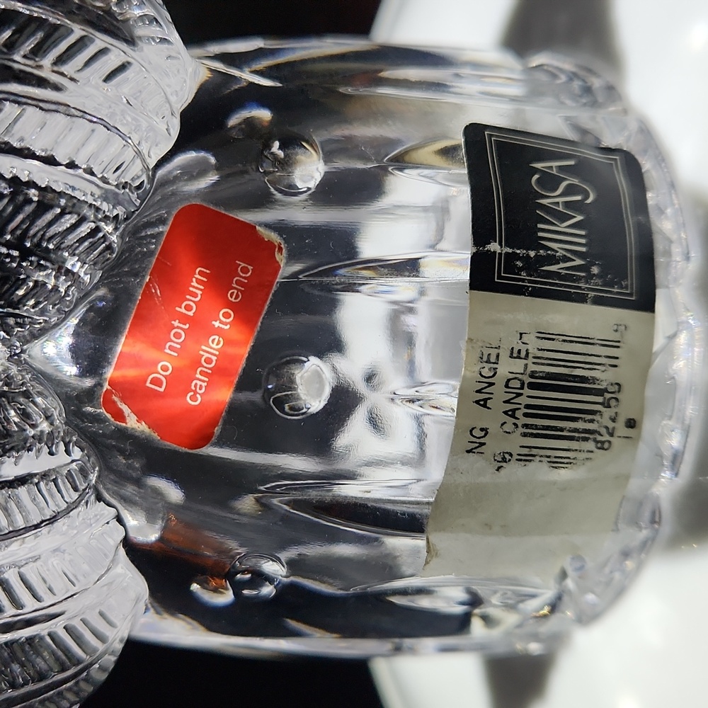 Mikasa Glass Crystal Choir Choral Angel Tapered Candle Holder Made In Austria - Picture 8 of 14